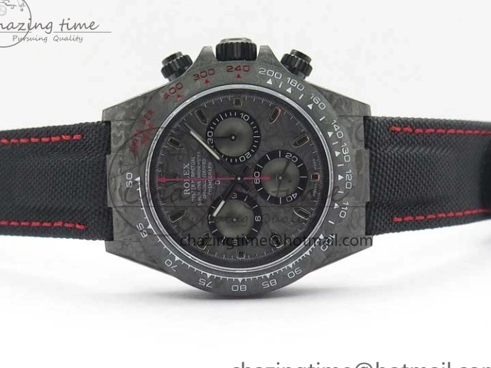 MiroTime 0124 Stretchable Daytona DIW All Black Carbon Noob 1:1 Best Edition Black Dial on Black Nylon Strap SA 2582